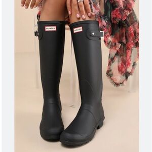 Hunter Tall Matte Black Rain Boots